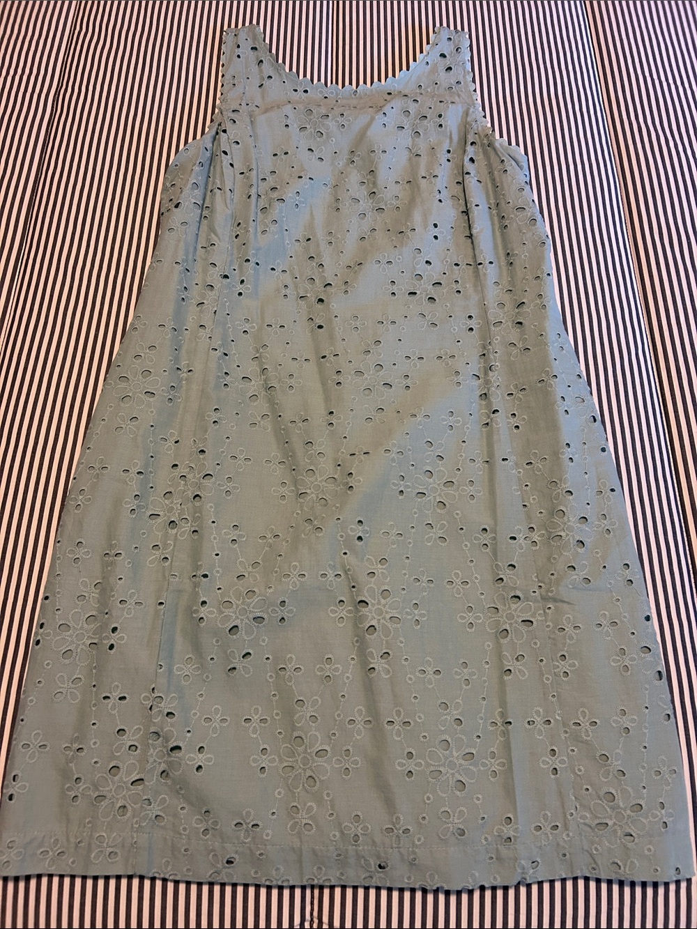 LOFT blue/green/aqua Eyelet Sleeveless Mini Dress Size 6P NWT